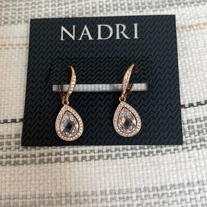 Beautiful Nadri rose gold tear drop earrings